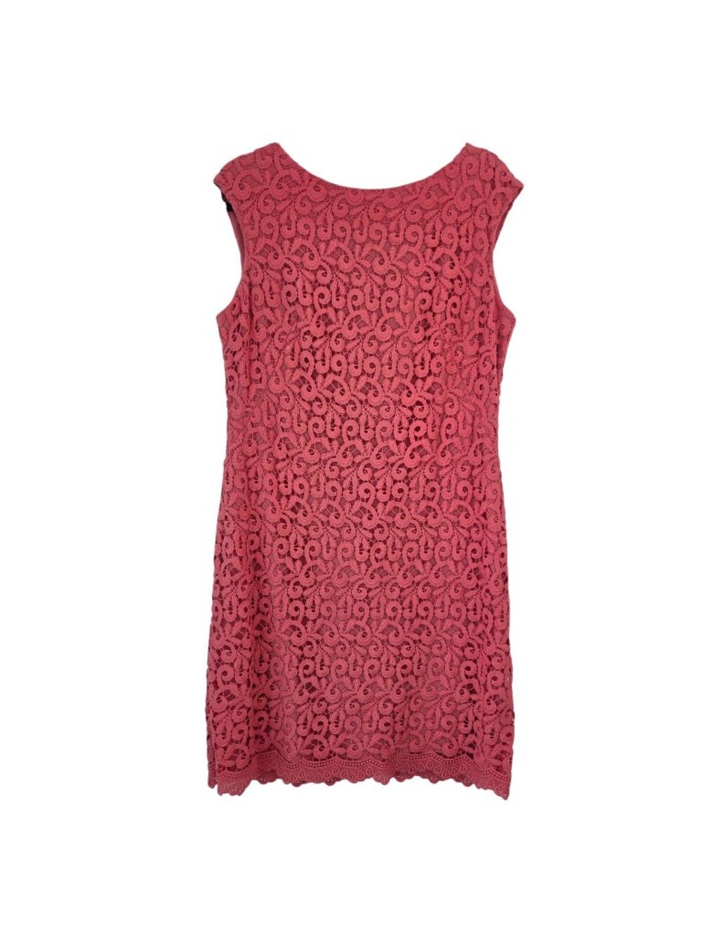 Lauren Ralph Lauren LRL Coral Pink Lace Cocktail Dress Pencil Career Women's 14
